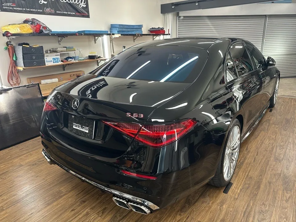 メルセデスベンツ AMG-S63EP GWEARシラザン50コーティング・リア3面フィルム施工・フロントガラスプロテクションフィルム施工